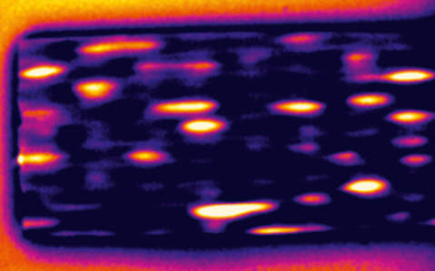 IR image of voids in a fiber-reinforced polymer